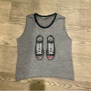 gray and multi color girls tank top